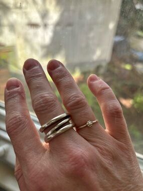 Tiffany & Co. Silver crossover zigzag wide band ring sz 8.5